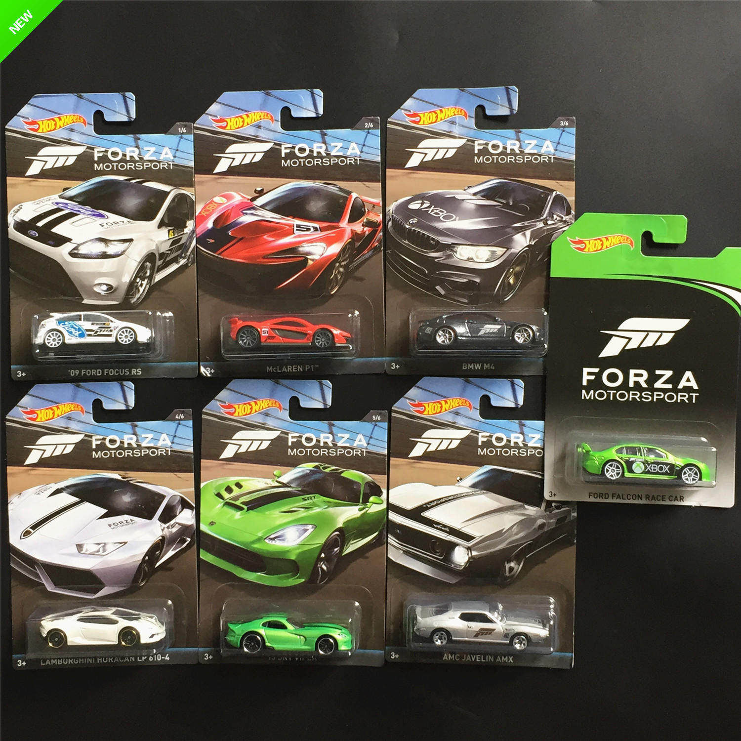 forza风火轮火辣小跑车模极限竞速游戏兰博基尼绿红车模