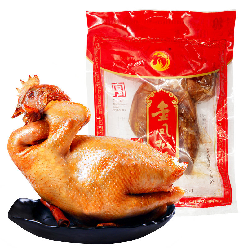 河北特产生态柴鸡卤味熟食石家庄特产金凤扒鸡800克硬骨白袋鸡