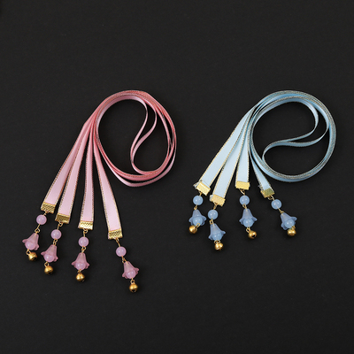 新年配饰古风流苏发带女丝带头饰儿童汉服飘带头绳红色发饰