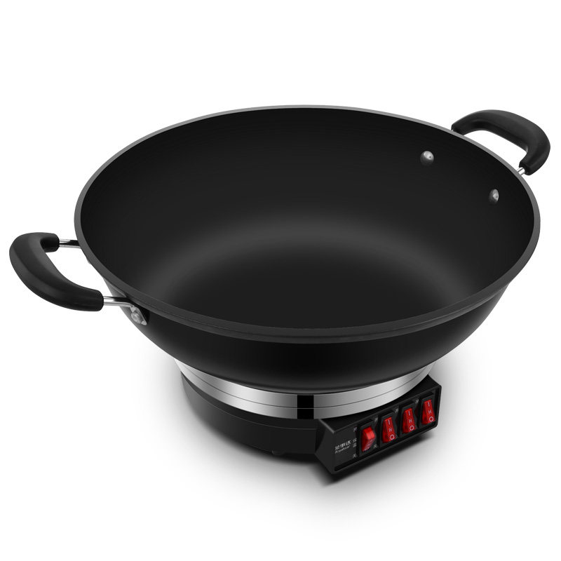 荣事达电炒锅电炒菜炒锅一体式电锅多功能家用铸铁电热火锅蒸煮炖