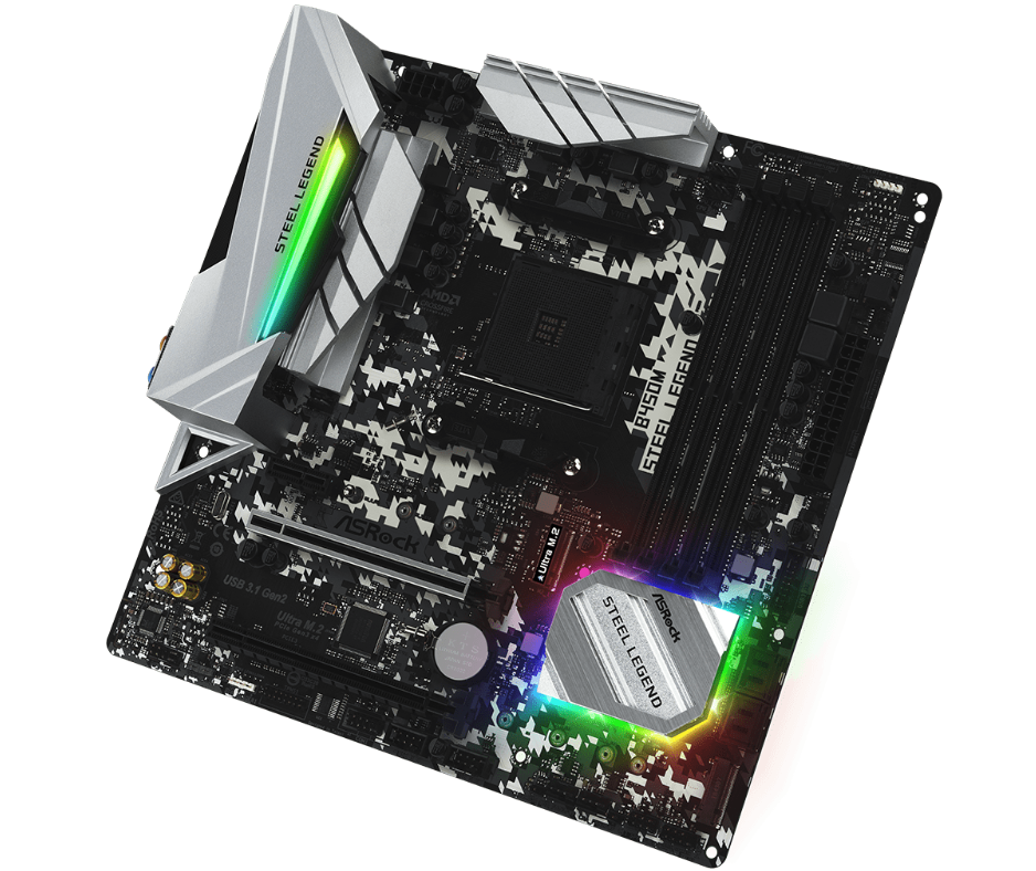 华擎b450m steel legend 钢铁传奇  2700x 3600x 3700x 板u套装