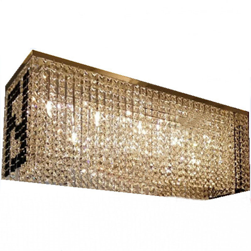 餐厅吊灯长方形客厅吧台餐桌现代简约样办房大气家用水晶芬迪灯具