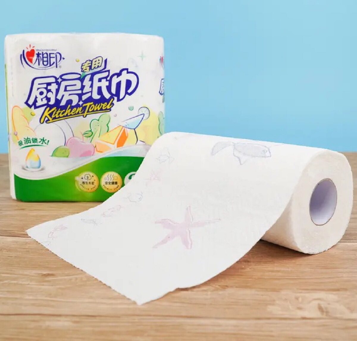 厨房心相印纸巾卷纸2卷共油纸吸水厨房用用纸包邮厨房纸巾
