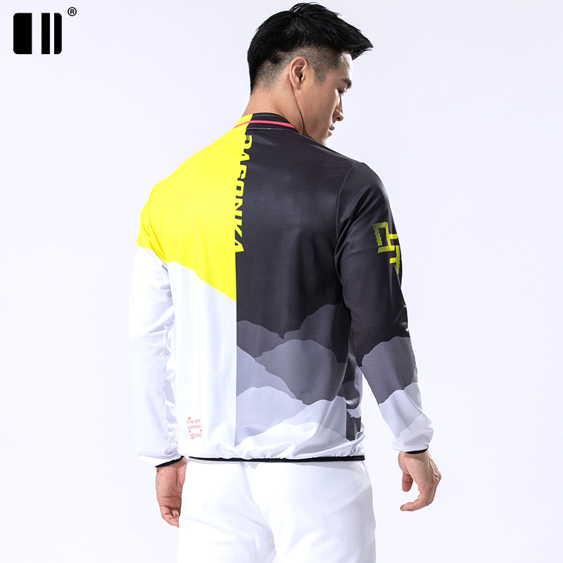 外套排汗型薄款新款单双号羽毛球男速跑步运动服拉链运动茄克