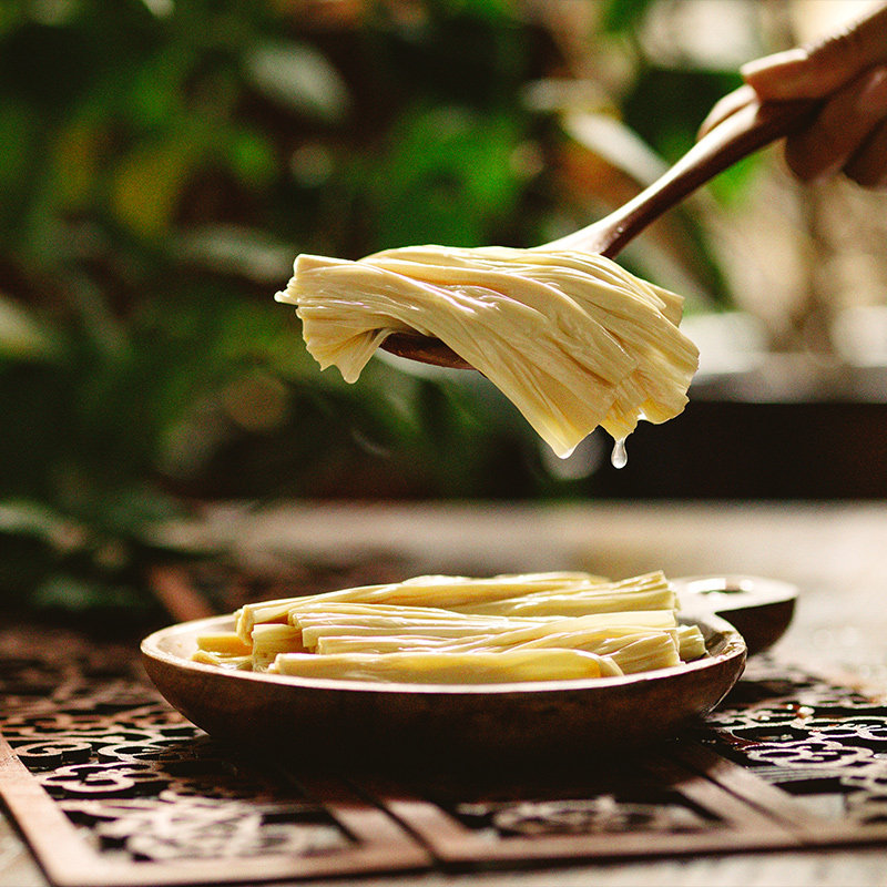 豆黄金天然鲜腐竹即食绿色食品无添加冷冻火锅配菜炒菜117g5袋