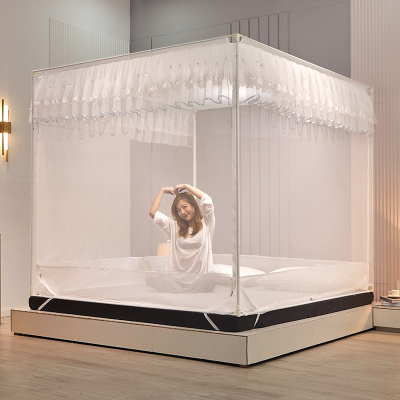 新款蚊帐家用方便拆洗白防摔儿童加密加厚支架蚊帐