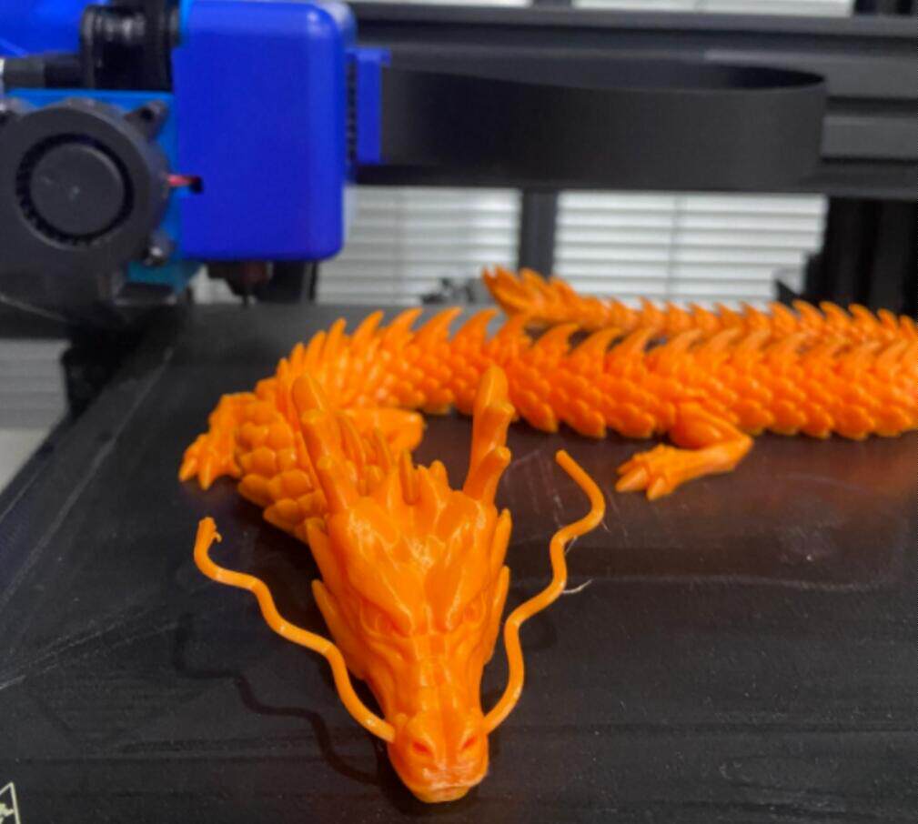 3d打印stl中国龙一体关节节龙可动模型支架设计素材