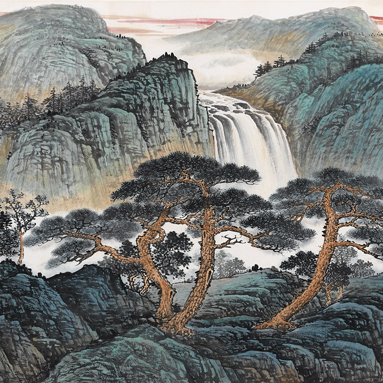 吴广山水画宣纸横幅挂画风水招财客厅水墨国画国画