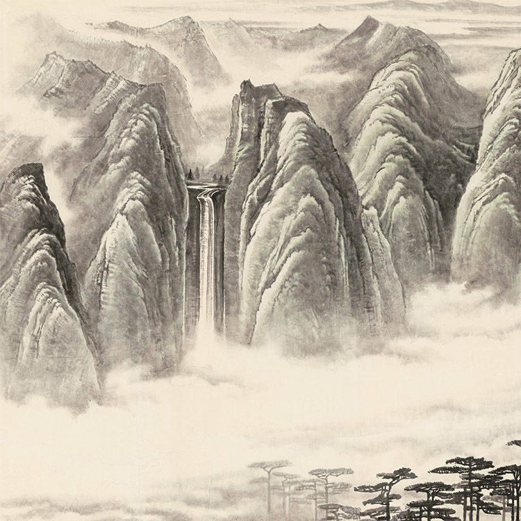 李可染革命摇篮井冈山国画山水画原作艺术微喷复制品国画