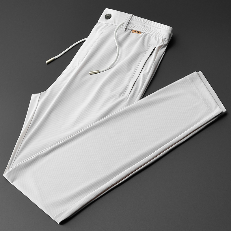 冰丝男裤夏季运动裤男宽松直筒弹力速干裤免烫男士休闲裤薄款裤子