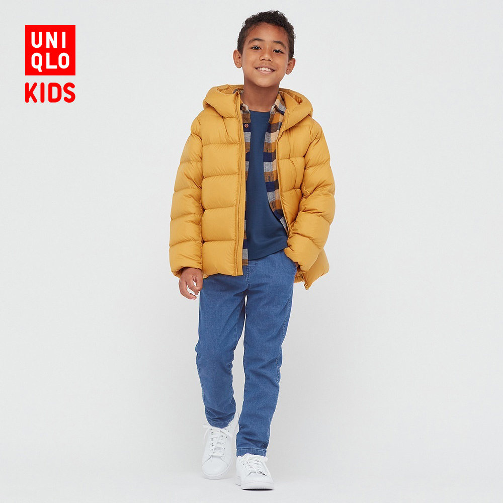 优衣库秋冬新品童装男童女童弹力保暖水洗产品裤子