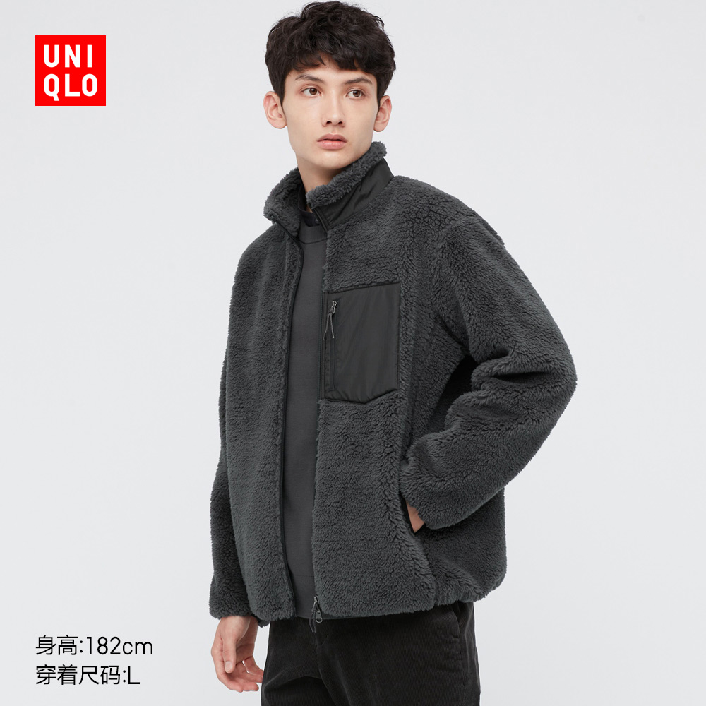 优衣库 男装 防风摇粒绒茄克(长袖 外套) 440595 UNIQLO 新年红
