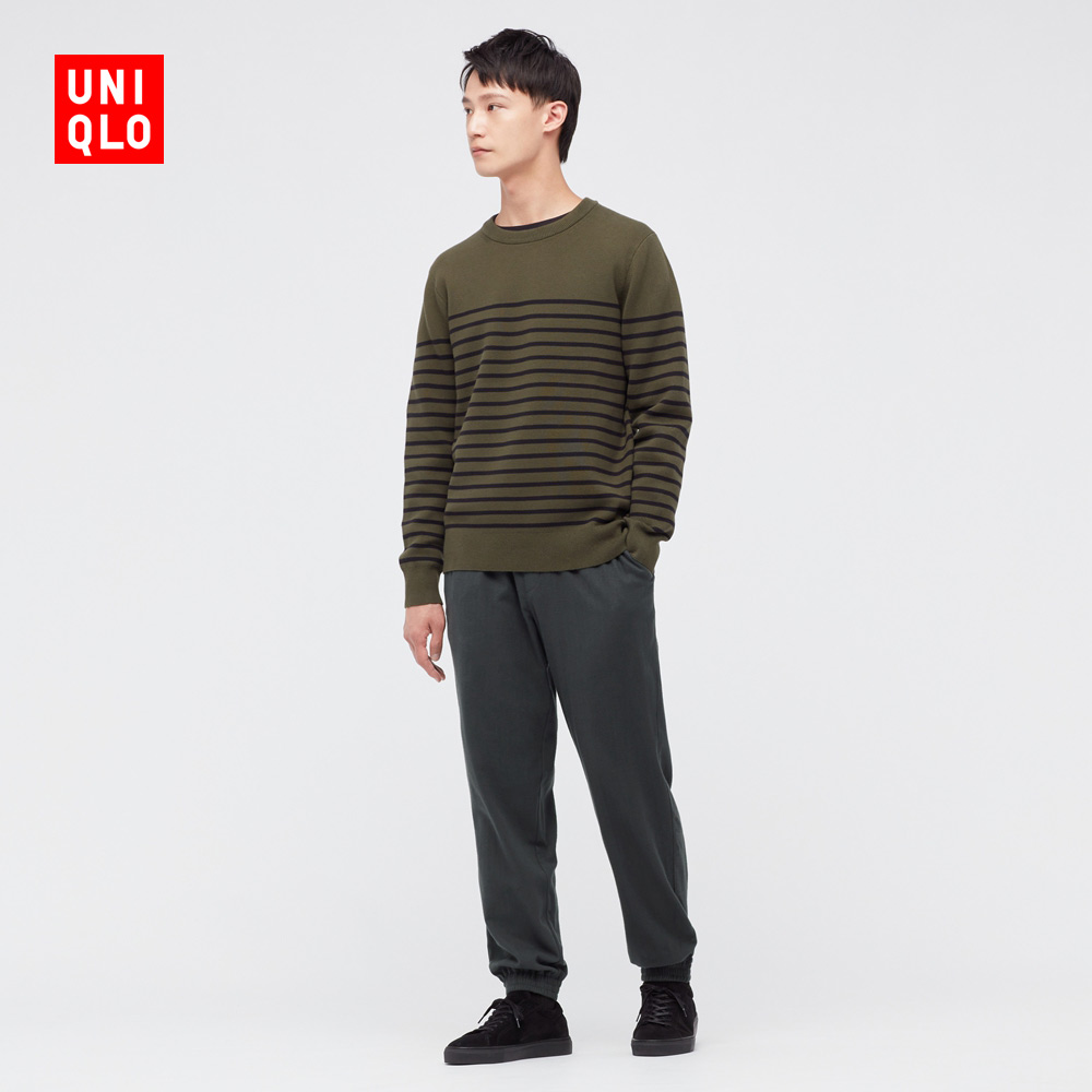 优衣库 男装 法兰绒松紧束脚裤(懒人裤 长裤 素色) 443707 UNIQLO