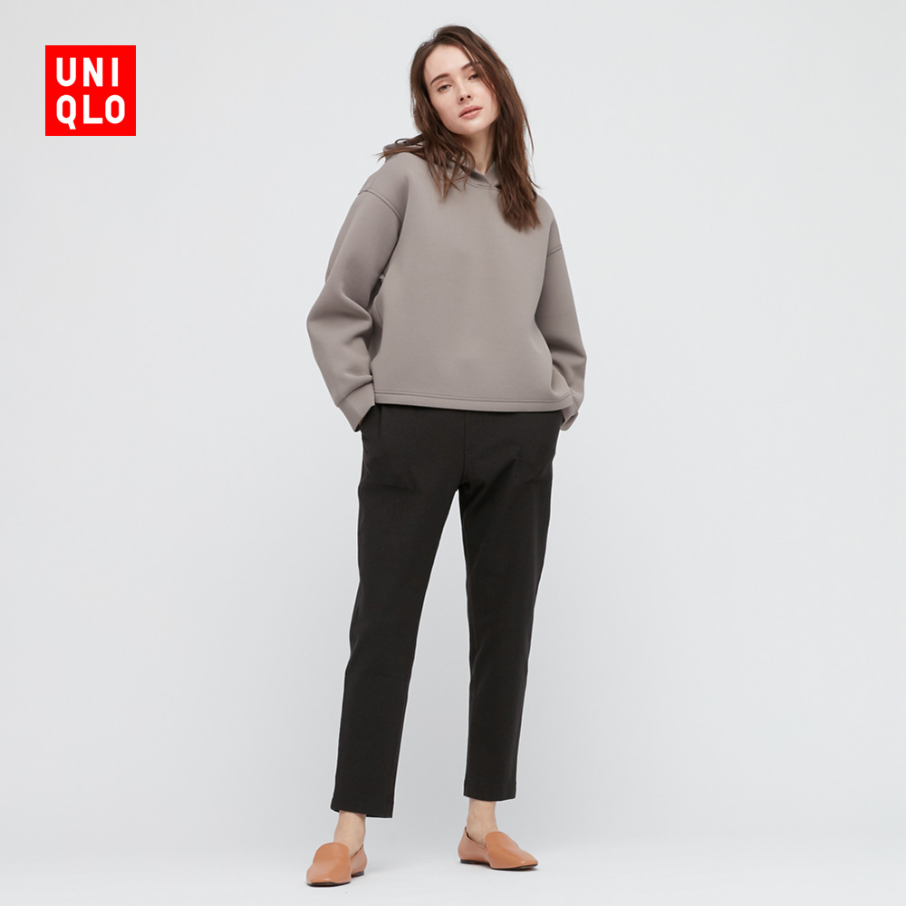 优衣库春秋女装时尚牛仔针织裤(水洗产品休闲抽绳)441929 435871