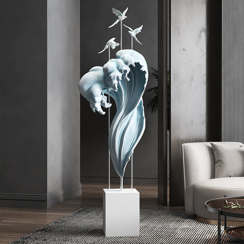 客厅大型落地摆件玄关电视柜沙发旁边轻奢家居摆件