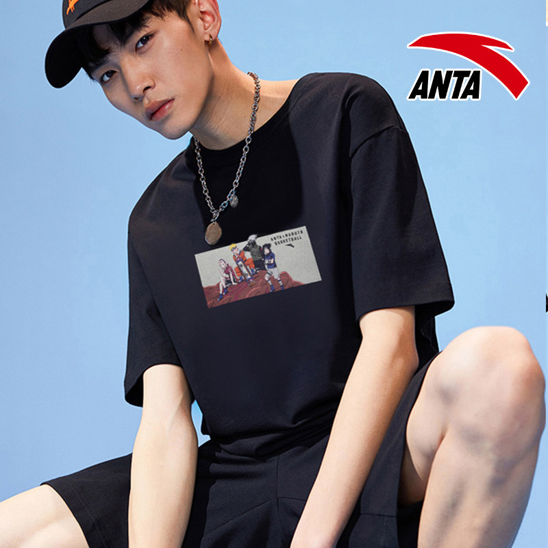 安踏火影忍者联名男子短袖官网旗舰夏季新款纯棉运动t恤