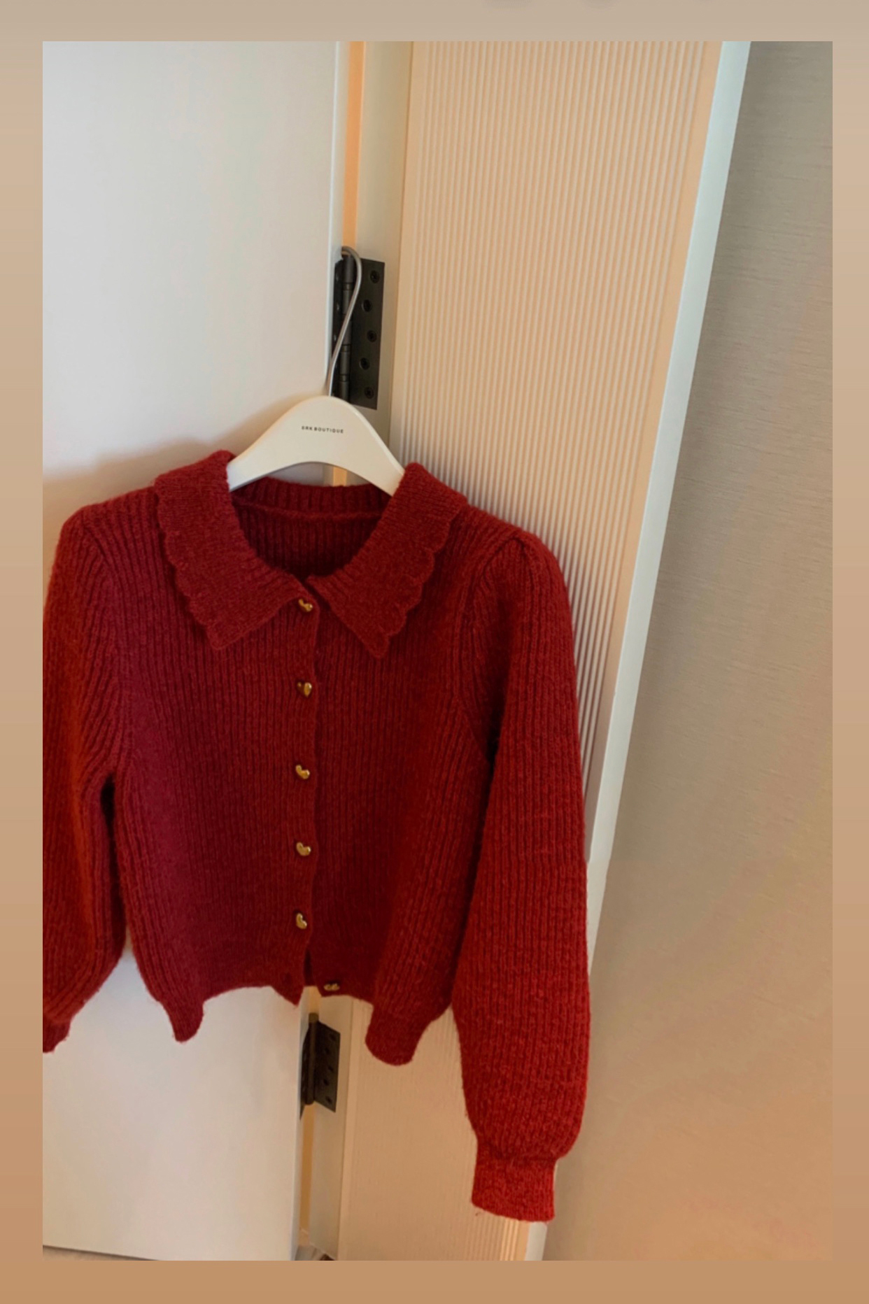 SRK 新年本命年红色毛衣女秋冬季2021年新款内搭打底针织开衫外套