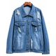 Hole net red loose denim jacket female wild 2020 new spring Korean students Harajuku style jacket bf Hole net red loose denim jacket female wild 2020 new spring Korean students Harajuku style jacket bf
