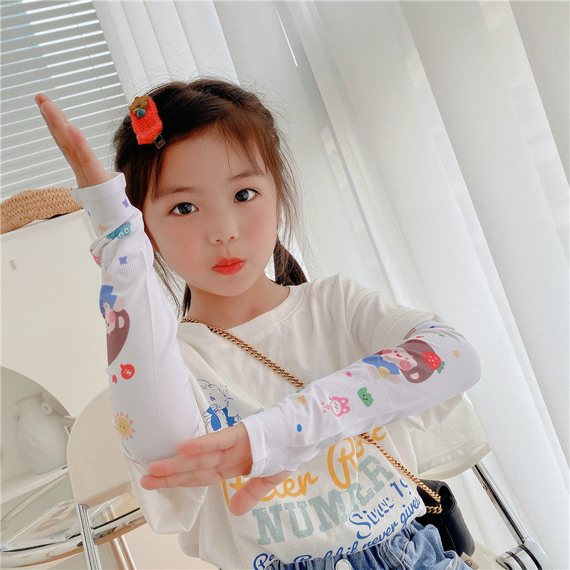 儿童冰袖夏季薄款冰丝丝手女童男童超薄出游防晒袖套