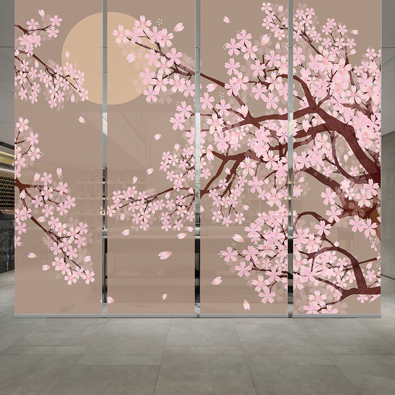 日式挂帘屏风隔断玄关客厅升降透明柔纱寿司卷帘