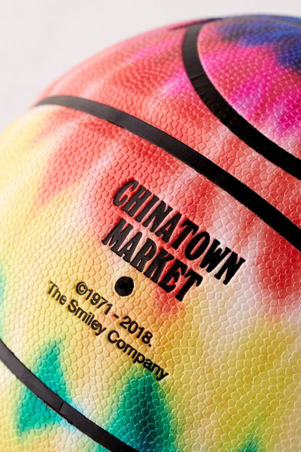 美代ins超火chinatownmarketsmiley限量扎染彩虹印染篮球