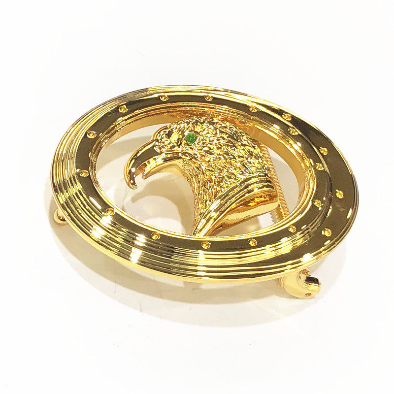 新款24k黄金皮带扣平滑扣头真金男士裤腰带18k皮带扣