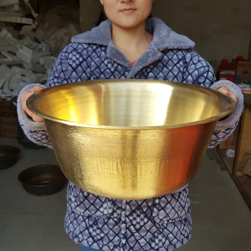 纯铜大黄盆洗脸盆足疗盆火盆聚宝盆金盆洗手风水摆件影视道具用品