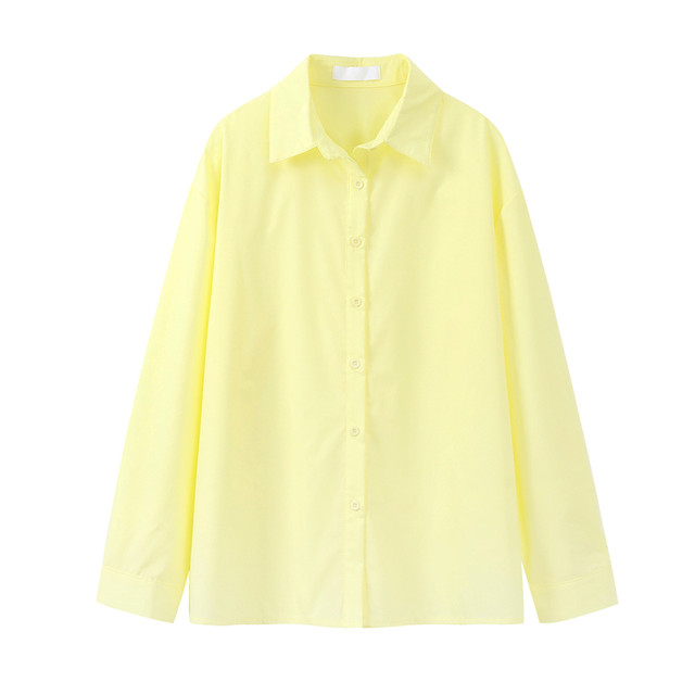 Sleep at 11 spring and autumn long-sleeved shirt female Korean street shooting loose money was thin Korean version of the candy-colored shirt Sleep at 11 spring and autumn long-sleeved shirt female Korean street shooting loose money was thin Korean version of the candy-colored shirt