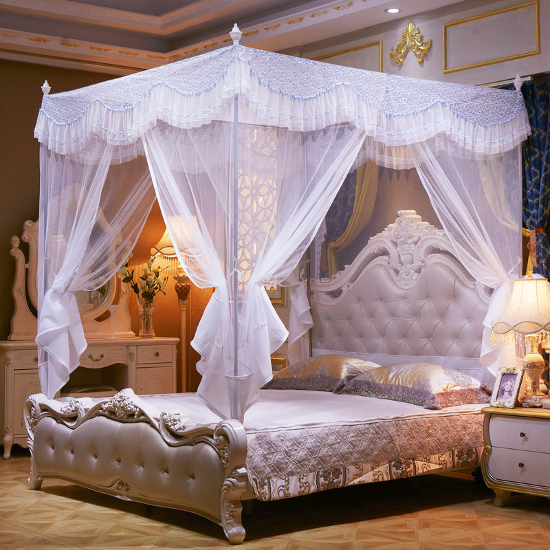 坐床式方顶三开门蚊帐子1.5m 1.8x2.0床2米2.2大床双人加高防掉落