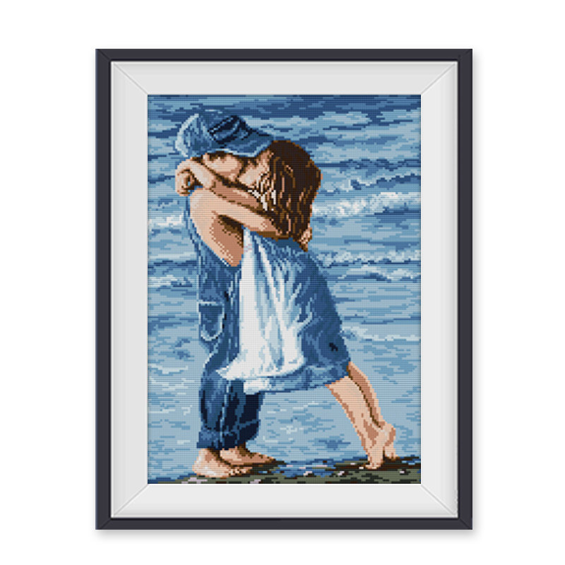 海边情侣十字绣2020新款爱情人物系列卧室床头十字绣套件