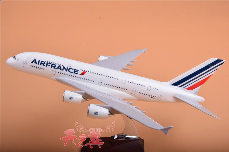 空中双层巴士空客飞机模型a380法国航空45cm飞机模型