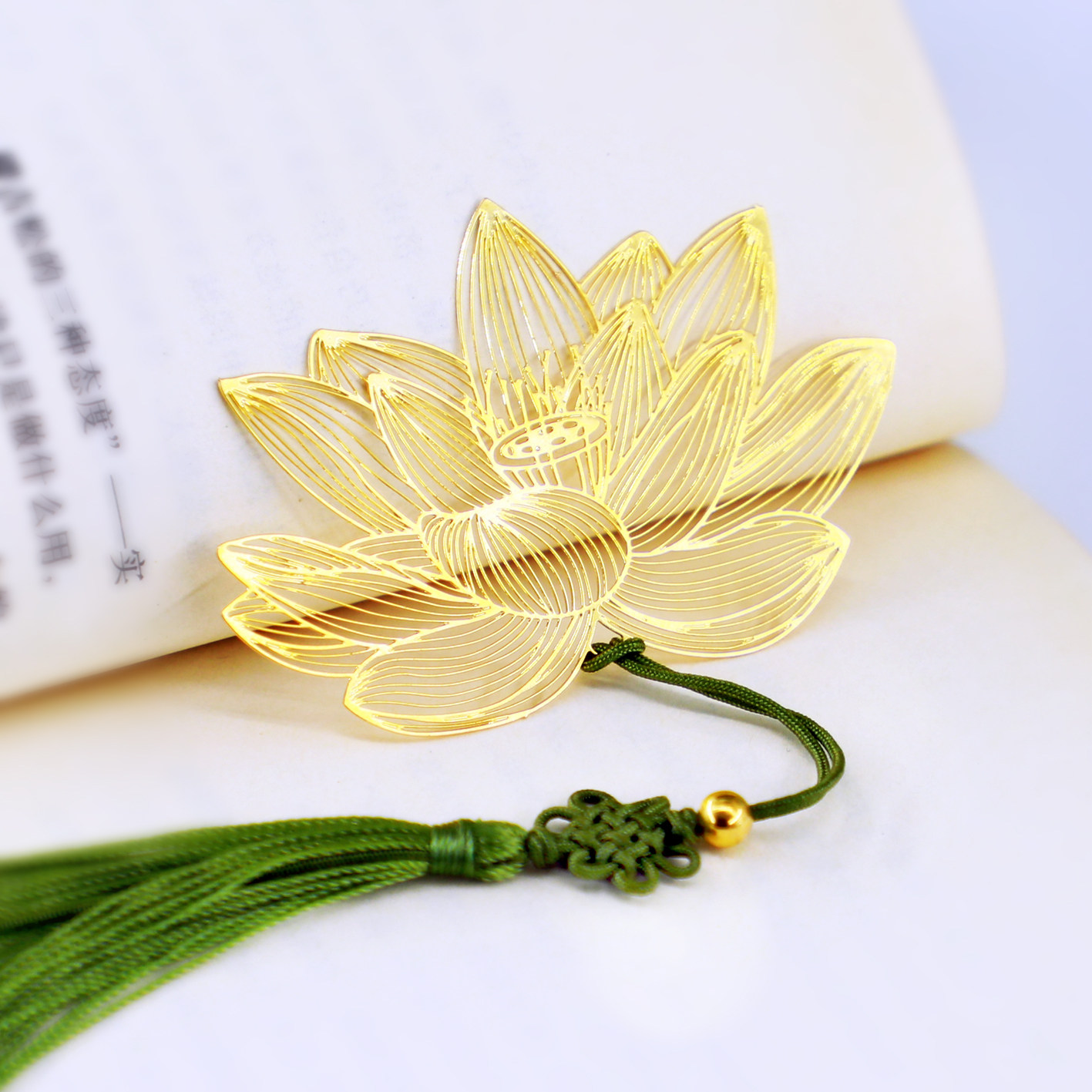 创意金属荷花书签学生简约文艺精美个性古典书签