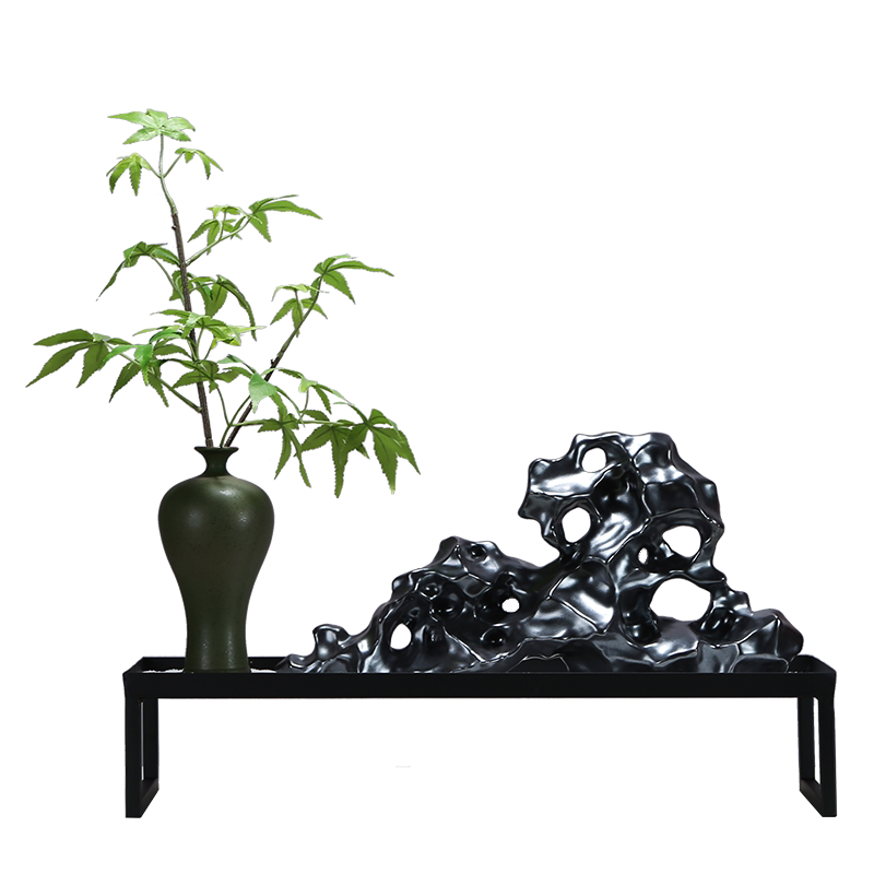 新中式装饰品装饰工艺装饰书房客厅样板房摆件现代石现代石雕