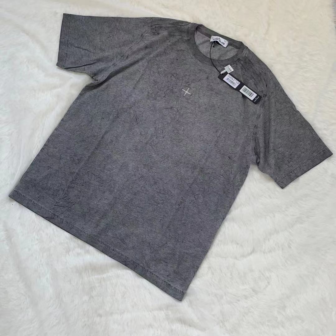 阿烦 STONE 石头岛霜冻做旧短袖island 夏季高街复古T恤 宽松简约