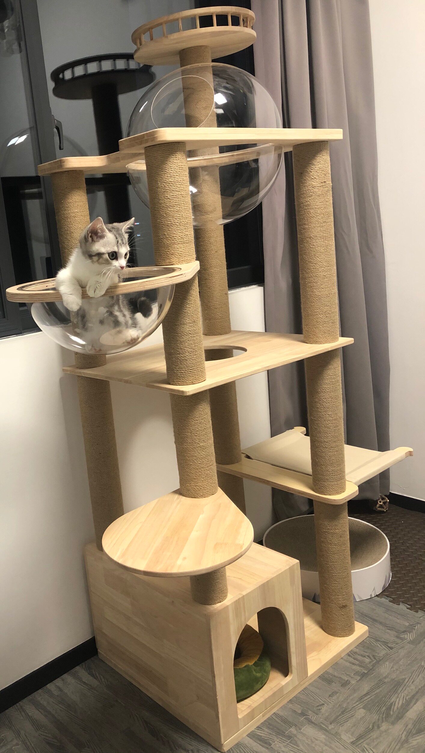 猫爬架水星喵记缅因大胖猫箱猫墙实木猫爬窝猫树猫爬架