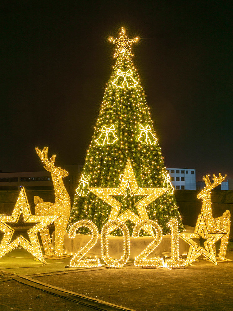 户外酒店布置场景圣诞节商场超市10米套餐大型圣诞树