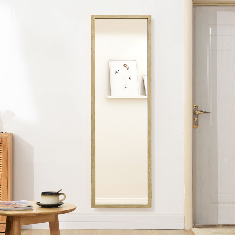 北欧实木穿衣镜壁挂镜子贴墙全身镜家家用卧室穿衣镜