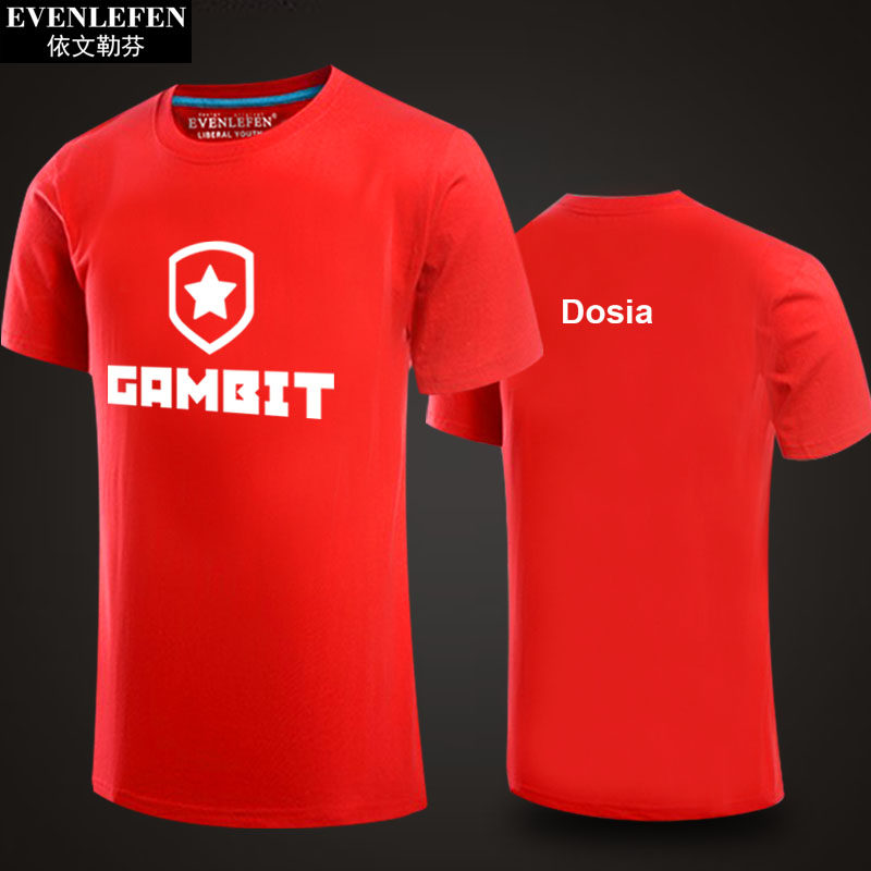 csgo游戏gambit战队短袖t恤队服男士冠军纪念衫衣服半截袖比赛服