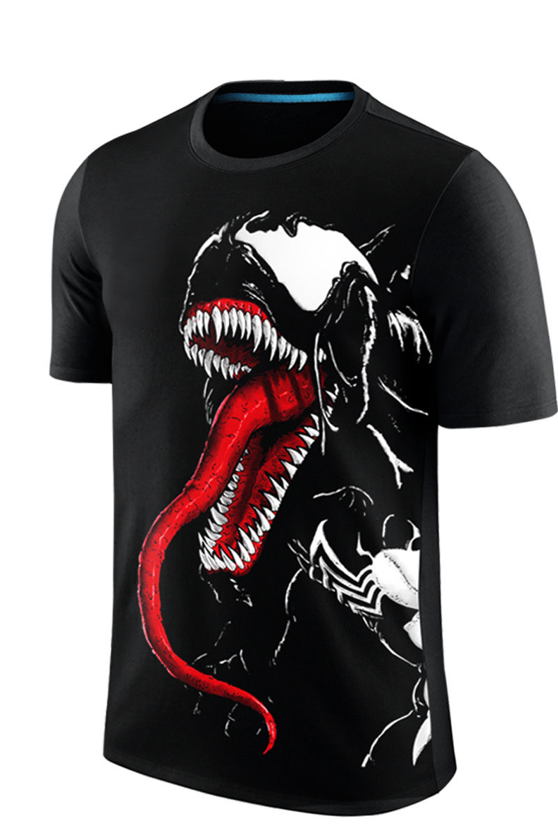 水墨风漫威英雄毒液t恤男短袖衣服 夏季新品速干青少年学生半袖潮