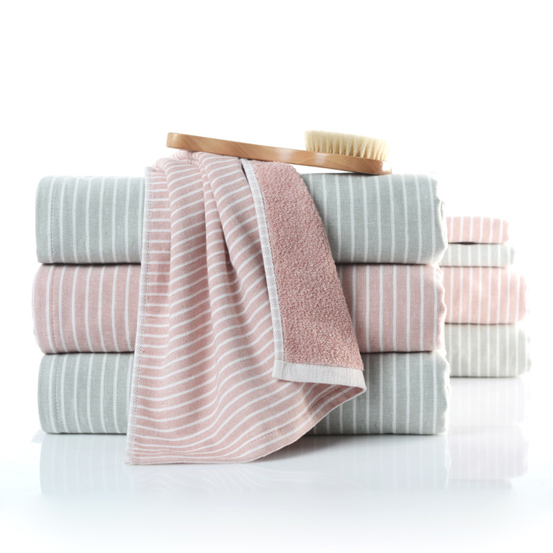 亚光家纺毛巾纱布纯棉双面2条日本风毛巾纯棉纱布洗脸家用成人