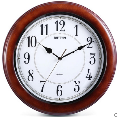 丽声rhythm挂钟表客厅实木复古14英寸静音石英钟cmg911/cmg912