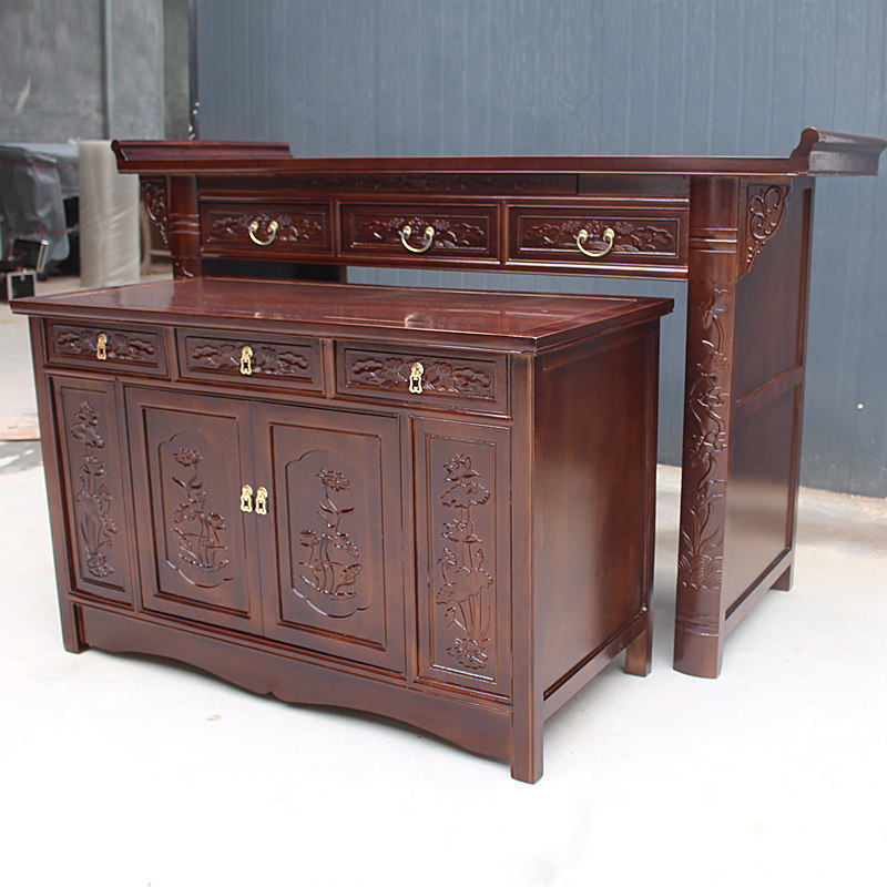 供桌佛台家用供台佛桌实木神台中式榆木香案财神桌佛龛简易供奉台