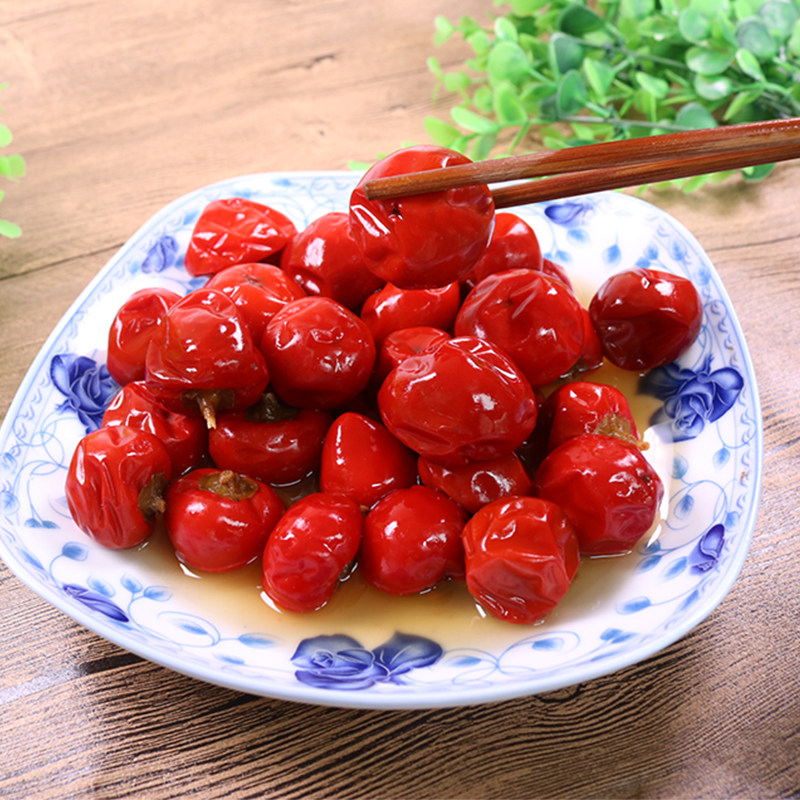 四川泡菜农家灯笼椒泡红辣椒新繁500g特产川菜腌制