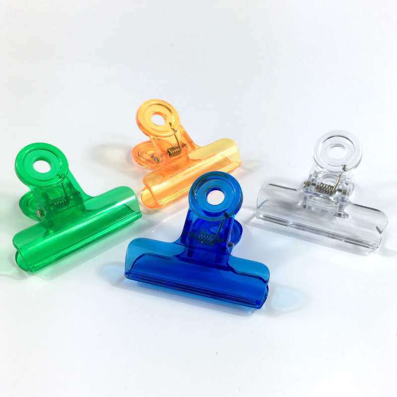 包邮透明彩色票夹塑料圆形夹子家用大号夹财务夹子票据夹办公文具