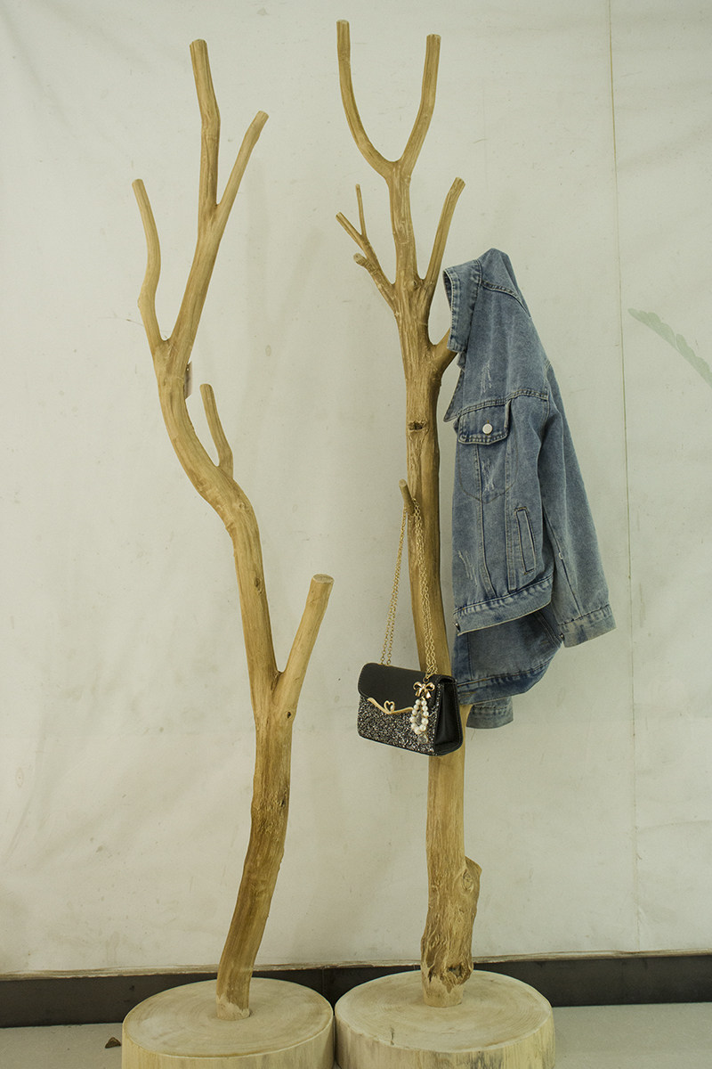 原木衣帽架树枝天然落地挂衣衣架民宿酒店卧室衣帽架