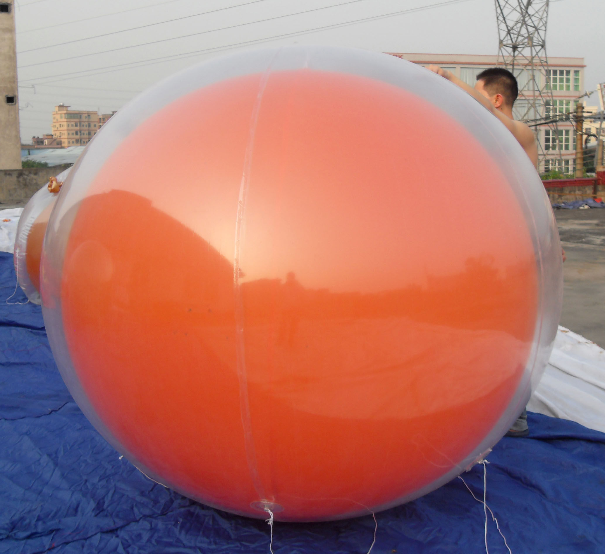 地球双层落地球中定制pvc空飘球落飘空气球拱门