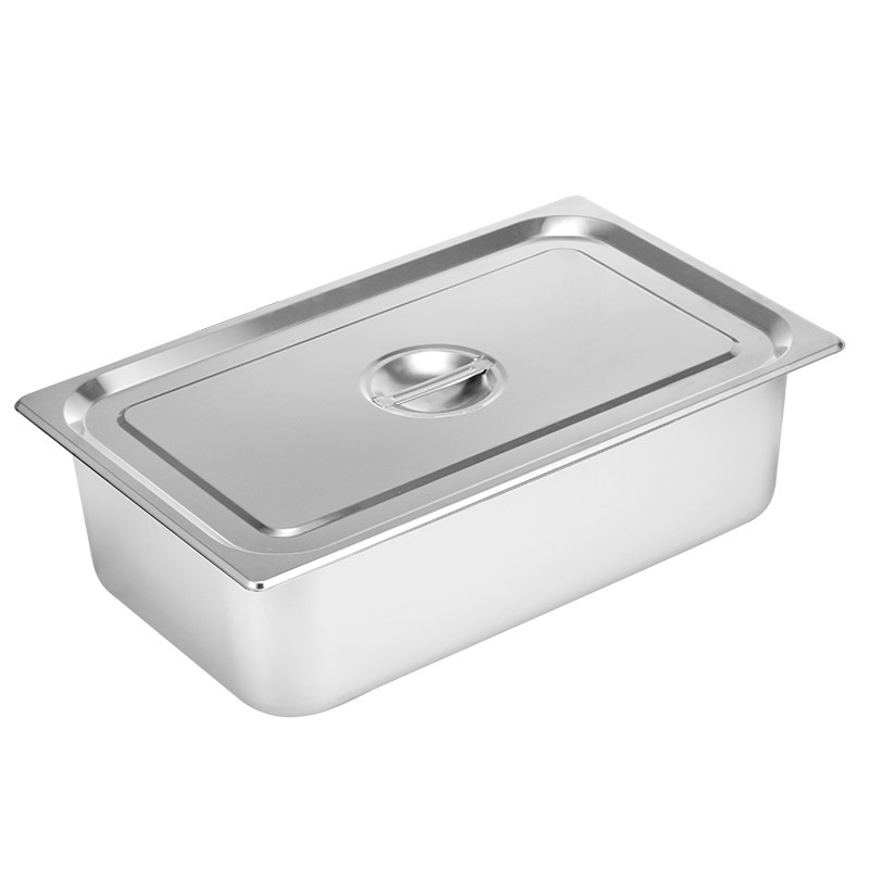 份数盆带不锈钢自助保温温台餐盘冰淇淋长方形快餐盆