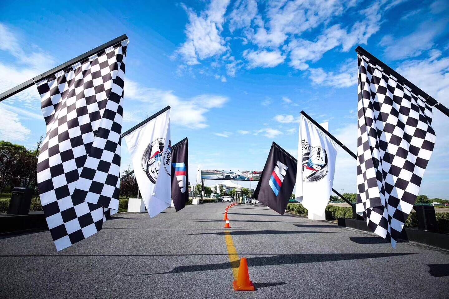 赛车黑白格子旗f1发令令旗发车比赛手摇信号旗帜