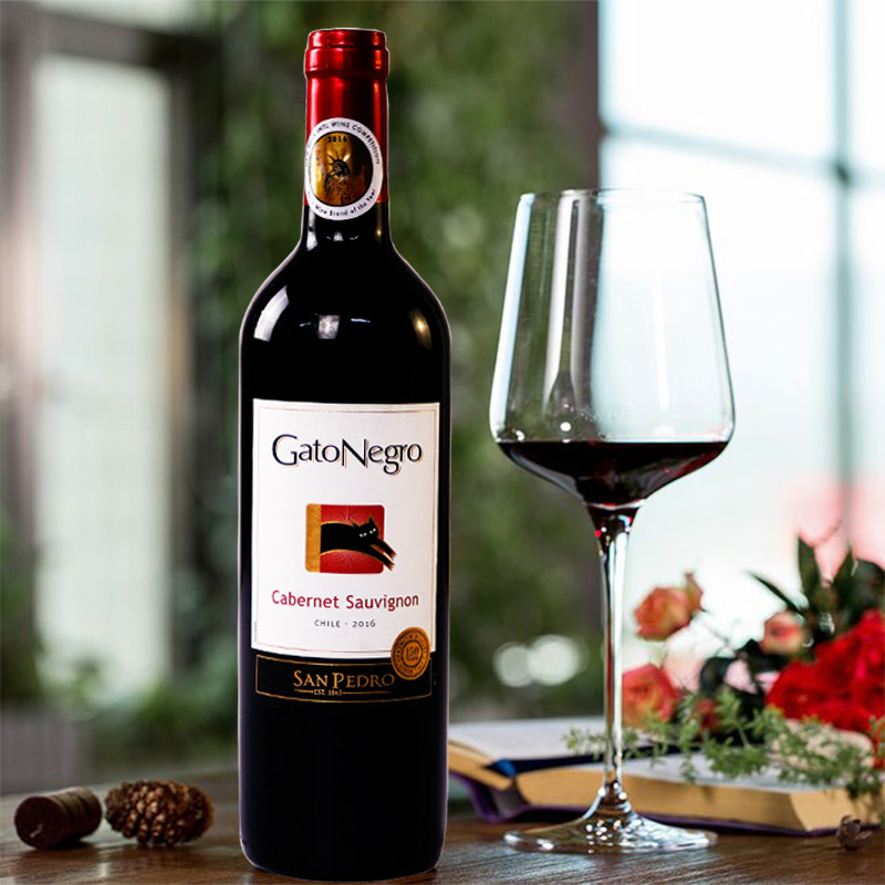 智利原瓶进口gatonegro猫黑猫红酒赤霞珠干红葡萄酒猫红酒单支装