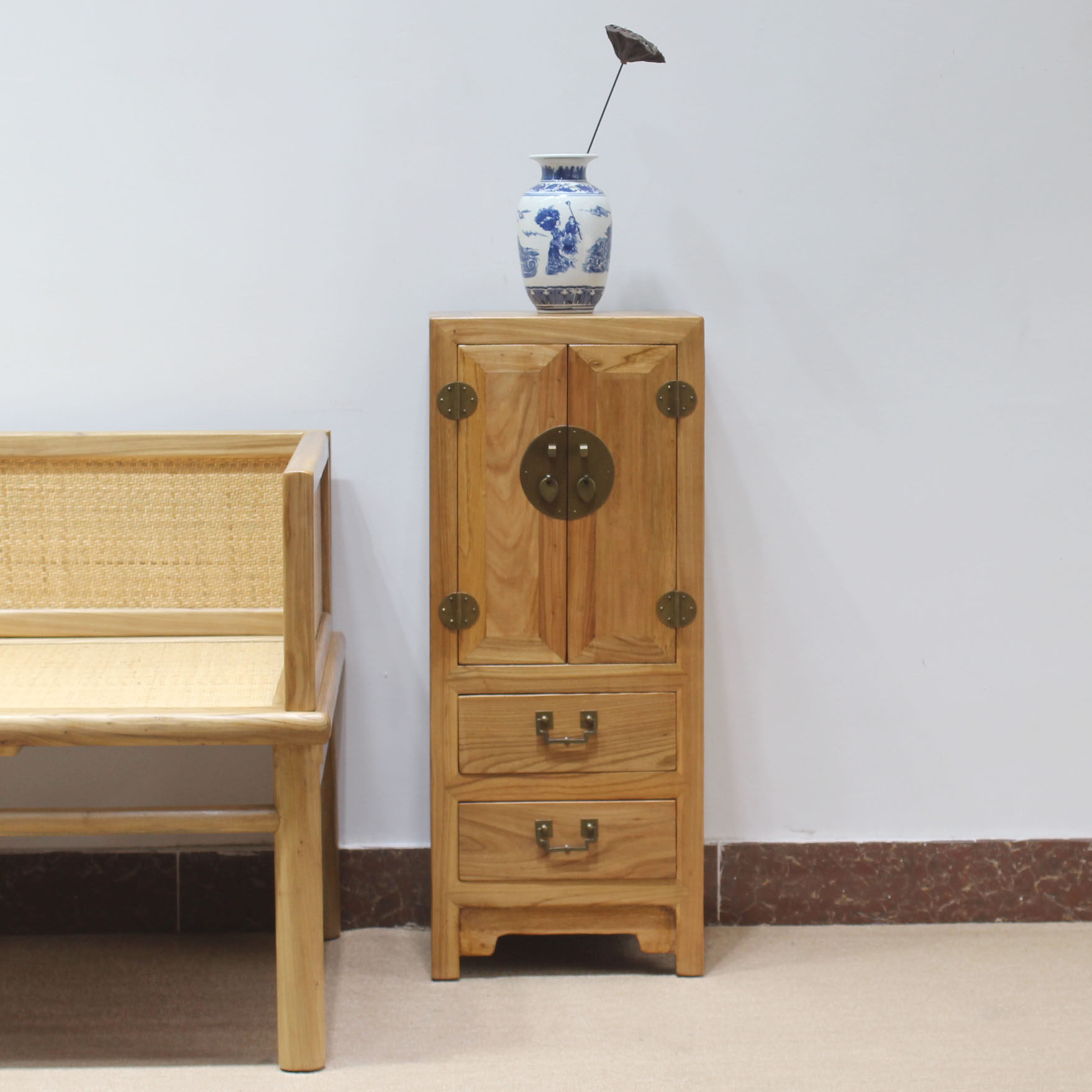 角柜中式实木榆木仿古条柜明清古典角柜